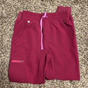 High waisted Zamora scrub pants - dark magenta